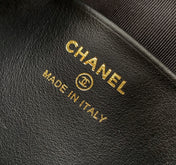 CC MINI 19 CLUTCH WITH STRAP IN BLACK CALFSKIN