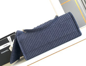 CHANEL 25S TOTE BAG 32 CM IN NAVY BLUE CANVAS