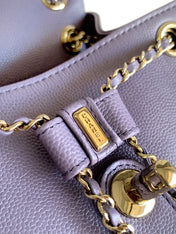 CHANEL 25S BACKPACK 21 CM IN PURPLE LAMBSKIN