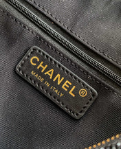 CHANEL 25S SHOPPING BAG 18 CM IN BLACK RHINESTONE-STUDDED