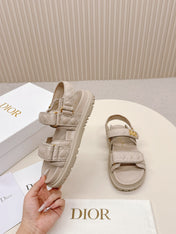 DIOR BACK-STRAP SANDALS 25S IN LIGHT BEIGE CALFSKIN