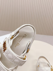 DIOR BACK-STRAP SANDALS 25S IN CREAM WHITE CALFSKIN