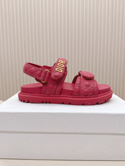 DIOR BACK-STRAP SANDALS 25S IN DARK PINK CALFSKIN
