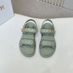 DIOR BACK-STRAP SANDALS 25S IN PALE TEAL GRAY CALFSKIN