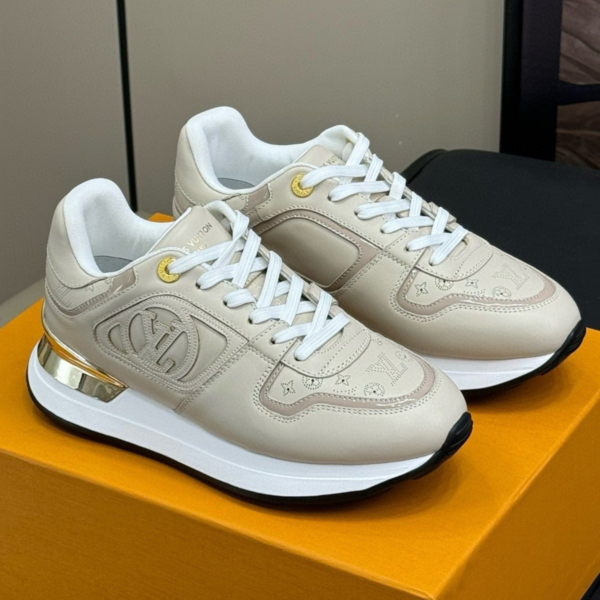 LV NEO RUN AWAY SNEAKER IN KHAKI TAN CALFSKIN