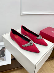 EFFLORESCENCE BALLERINAS IN RED GLITTER FABRIC