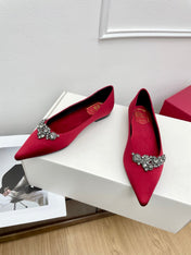 EFFLORESCENCE BALLERINAS IN RED GLITTER FABRIC