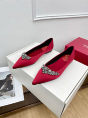EFFLORESCENCE BALLERINAS IN RED GLITTER FABRIC