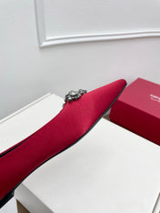 EFFLORESCENCE BALLERINAS IN RED GLITTER FABRIC