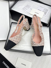 CC SLINGBACK 25S 65 MM IN LIGHT PINK TWEED