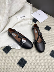 ALAIA 26S BALLET TECKEL IN BLACK CALFSKIN