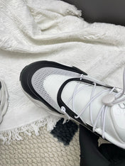 LOEWE 26S CLOUDSOLO SNEAKERS IN WHITE AND BLACK AND GRAY RECYCLED POLYESTER