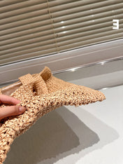 TOTE 38 BAG IN BEIGE BROWN STRAW WOVEN