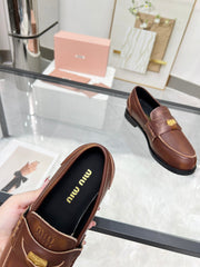 PENNY LOAFERS IN BROWN BLENDED CALFSKIN
