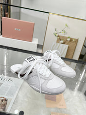 GYMNASIUM SNEAKERS MULES LIGHT GREY SUEDE AND WHITE TECHNICAL FABRIC