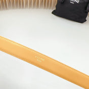 Medium Western Belt 25mm Yellow Calfskin Gold Loop Ghw