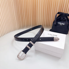 Medium Western Belt 25mm Black Snake Embossed Calfskin Shw