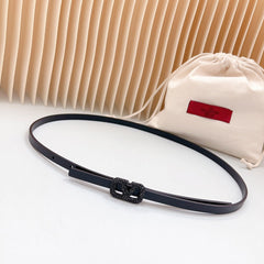 VL Belt 8mm Buckle Black Diamond Leather Black