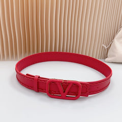 Vlogo Red Leather Buckle 40mm Red