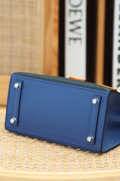 BIRKIN FAUBOURG TOUCH 20 IN NAVY MIX CLASSIC BLUE CALFSKIN WITH SILVER HARDWARE