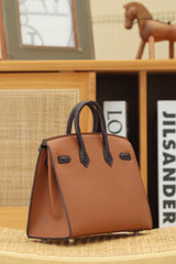 BIRKIN FAUBOURG TOUCH 20 IN CHOCOLATE MIX BRONZE BROWN CALFSKIN WITH SILVER HARDWARE (MADE-TO-ODER)