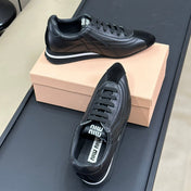 POINTED SPORTS SHOES BLACK LAMBSKIN