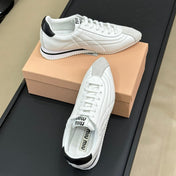 POINTED SPORTS SHOES WHITE LAMBSKIN