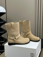 LW CAMPO BIKER BOOT KHAKI SUEDE