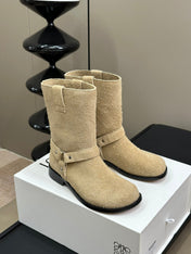 LW CAMPO BIKER BOOT KHAKI SUEDE