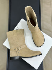 LW CAMPO BIKER BOOT KHAKI SUEDE