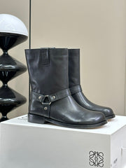 LW CAMPO BIKER BOOT BLACK CALFSKIN