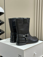 LW CAMPO BIKER BOOT BLACK CALFSKIN