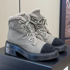SHORT BOOTS IN KHAKI BROWN GRAIN PEBBLE CALFSKIN