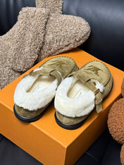 COLORADO COMFORT MARY JANE IN SAND BEIGE SUEDE AND SHEARLING LINING