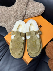 COLORADO COMFORT MARY JANE IN SAND BEIGE SUEDE AND SHEARLING LINING