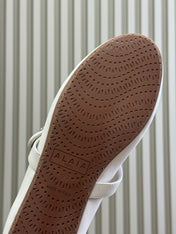 ALAIA 25S MARY JANE SHEARLING FLATS IN WHITE CALFSKIN