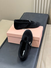 ALAIA 25S BALLET FLATS IN BLACK VELVET