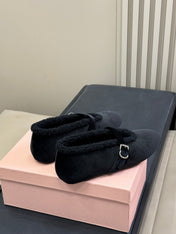 ALAIA 25S BALLET FLATS IN BLACK VELVET