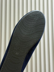 ALAIA 25S BALLET FLATS IN DARK BLUE VELVET