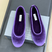 ALAIA 25S BALLET FLATS IN PURPLE VELVET