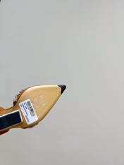 FENDI CRYSTAL HIGH-HEELED SLINGBACK 7 CM IN BRONZE BROWN SUEDE