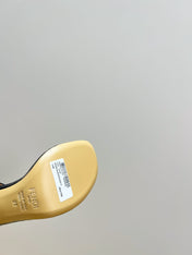 FENDI HIGH-HEELED 10 CM IN BLACK GLOSSY LAMBSKIN WITH GOLD HARDWARE