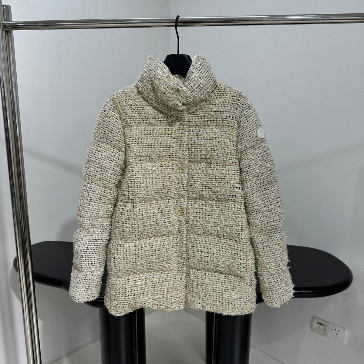 MONCLER 25S COCHELLE TWEED MID-LENGTH DOWN JACKET 202