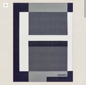 H RIVIERA BLANKET 200 CM IN NAVY BLUE WOOL AND CASHMERE 136856