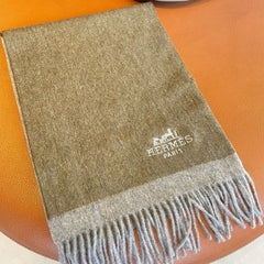 CASHMERE SCARF 180 CM ECRU BROWN