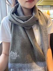 CASHMERE SCARF 180 CM ECRU BROWN