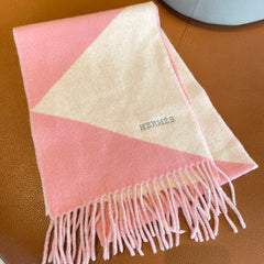 SCARF 150 CM IN BABY PINK MIX WHITE CASHMERE