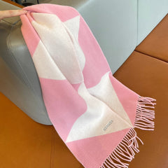 SCARF 150 CM IN BABY PINK MIX WHITE CASHMERE