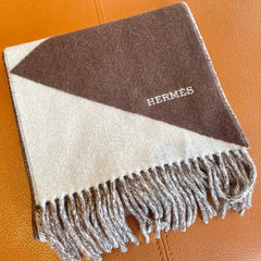 SCARF 150 CM IN CHOCOLATE BROWN MIX WHITE CASHMERE