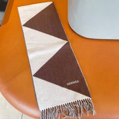 SCARF 150 CM IN CHOCOLATE BROWN MIX WHITE CASHMERE